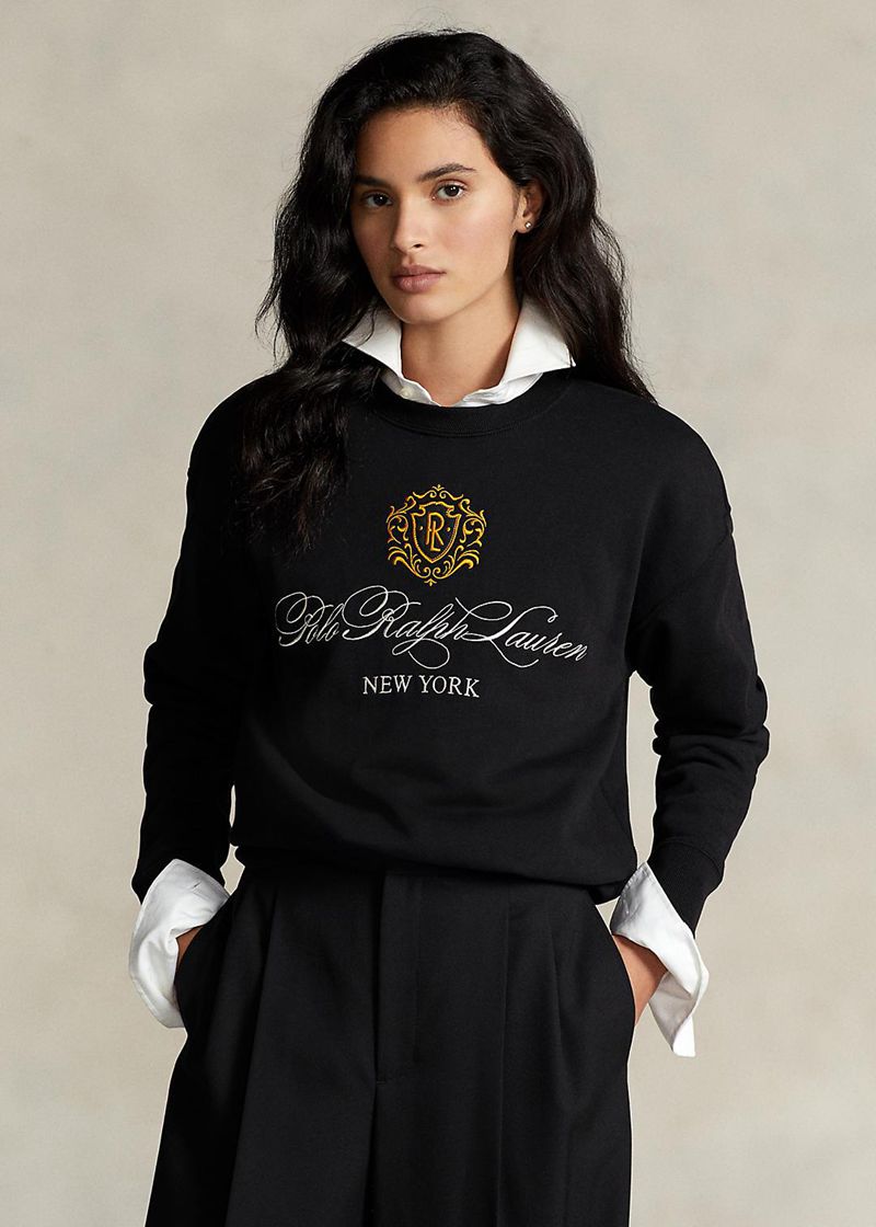 Sudadera Polo Ralph Lauren Mujer Logo & Crest French Terry Chile Negras JWTON-7098